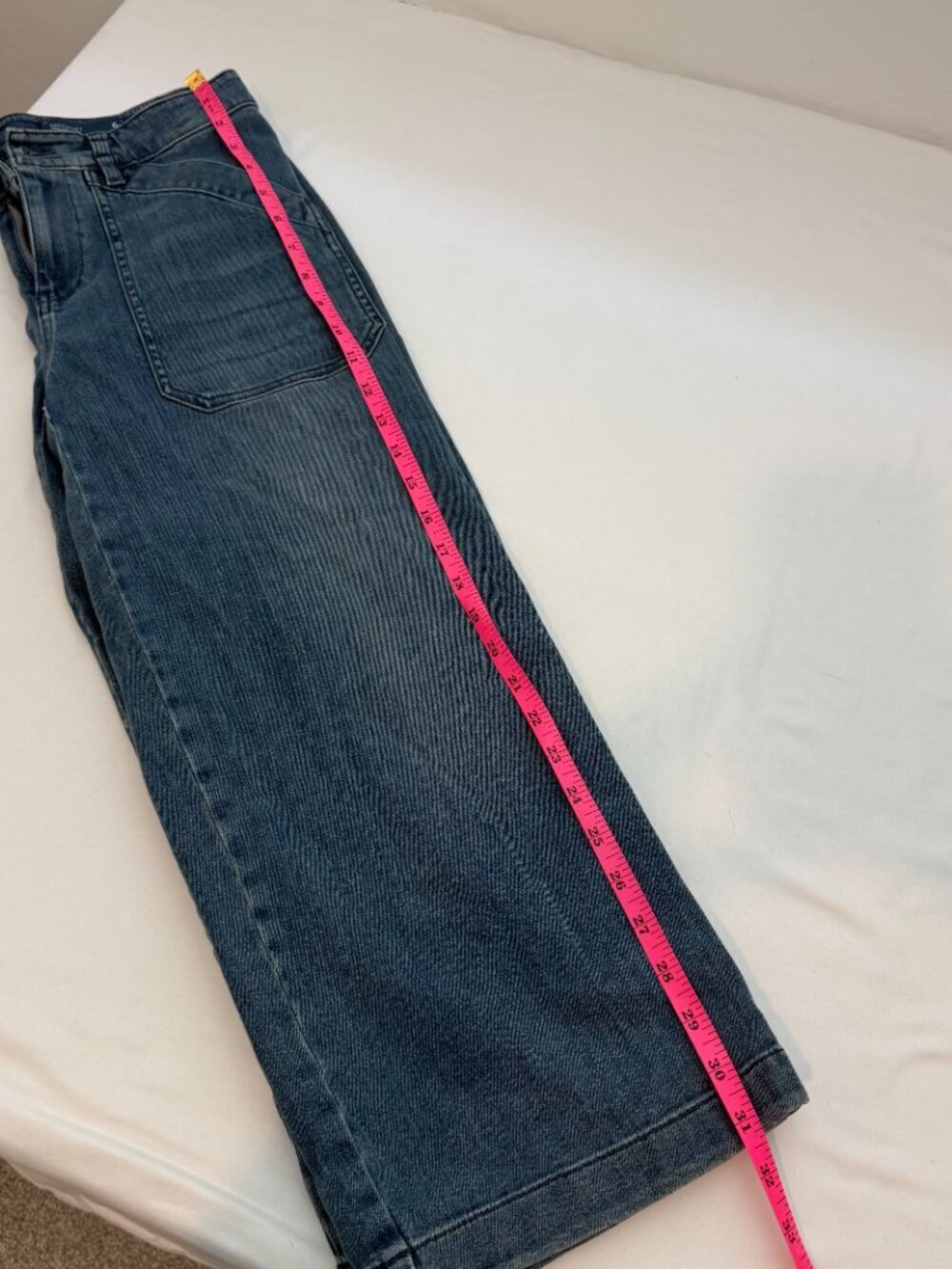 J.Jill Denim Nantucket Full Leg Crop Jeans Womens 6P Wide Leg Cropped Blue Wash - Picture 7 of 9